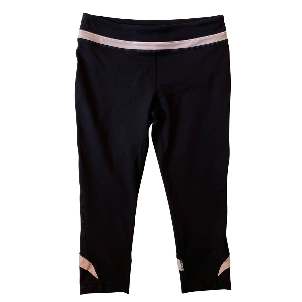 Alo Cool Fit Womens Stretch Black Yoga Cropped Capri Leggings, M